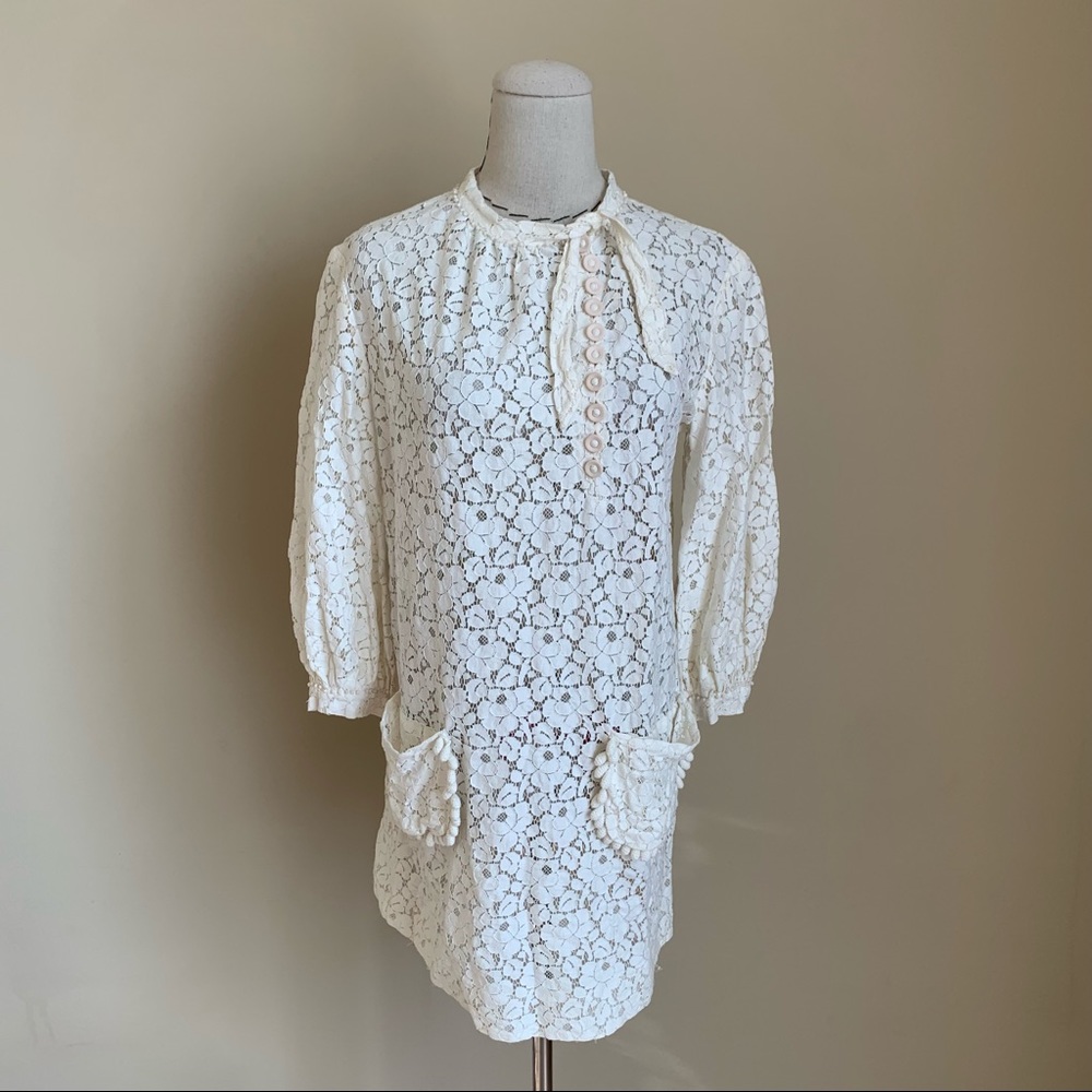 3.1 Phillip Lim White Floral Lace Shift Dress